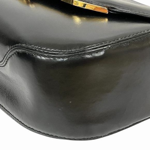 Gucci Old Gucci GG Logo Leather Black Bag Shoulder Bag Women - Picture 6 of 9